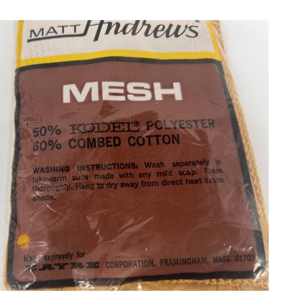 Rare 70s Matt Andrews Mesh Fishnet Men's Briefs Small Tan Deadstock Zayre NOS